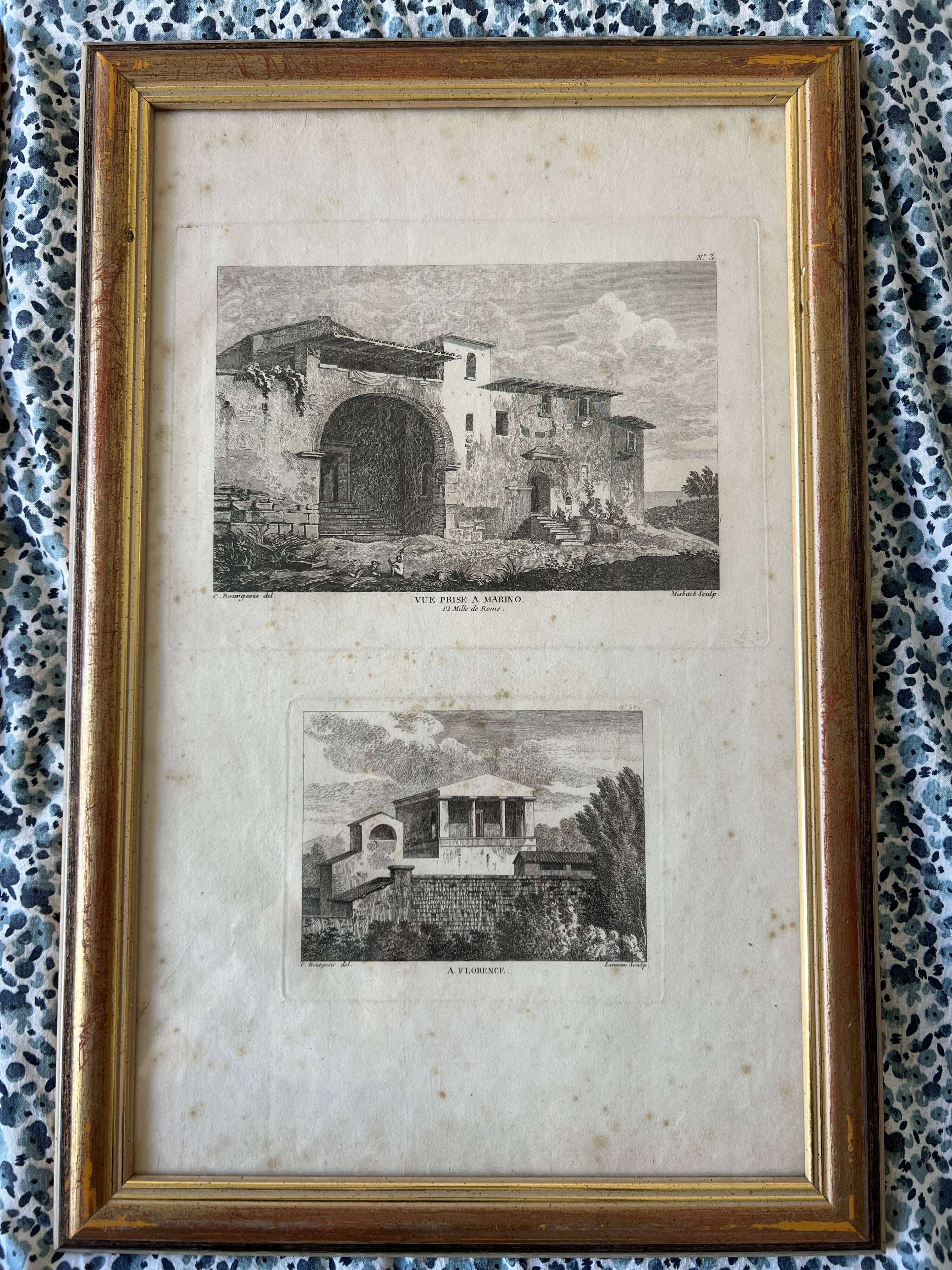Ensemble de 4 estampes Empire – Italie, 1804