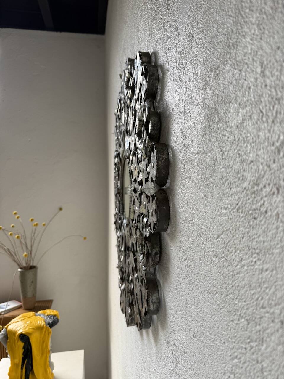 Vintage Mexican metal large mirror