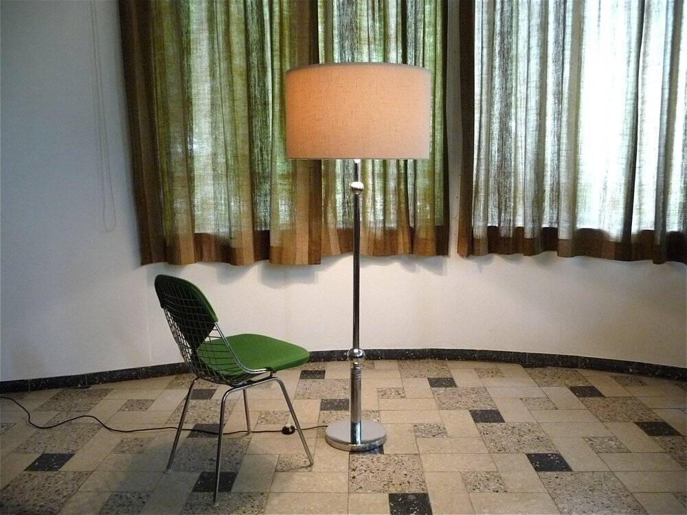 Large sculptural floor lamp in chromed steel with ball-shaped details, West Germany, 1960s