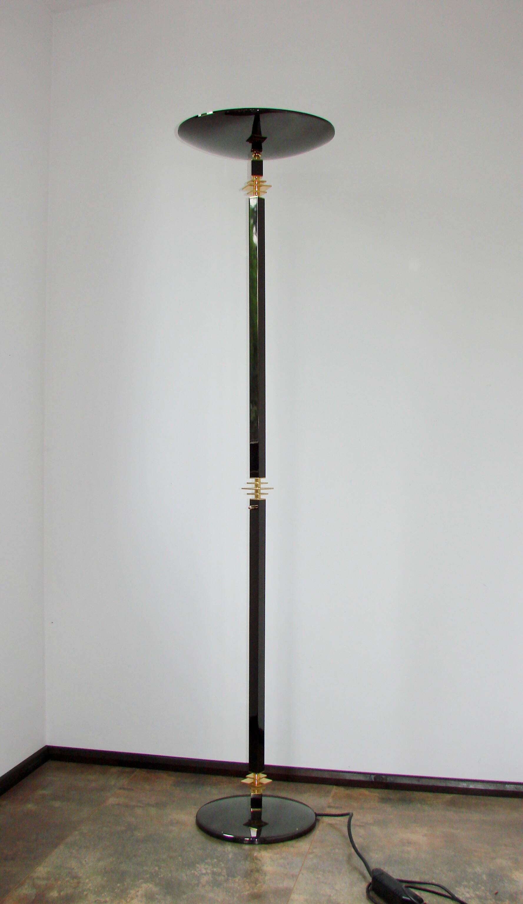 Modern floor lamp, 1980s, brass and metal – vintage