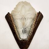 Brass and opaline wall light