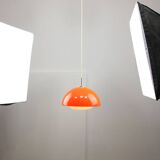 Space Age Italian Orange Acrylic Glass Pendant Lamp, 1970s
