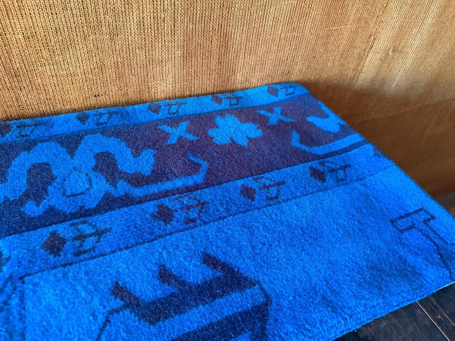 Vintage Turkish Wool Dragon Pillow, Kilim Lumbar Cushion Cover