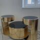 2 bedside tables and a brass Fendi table.