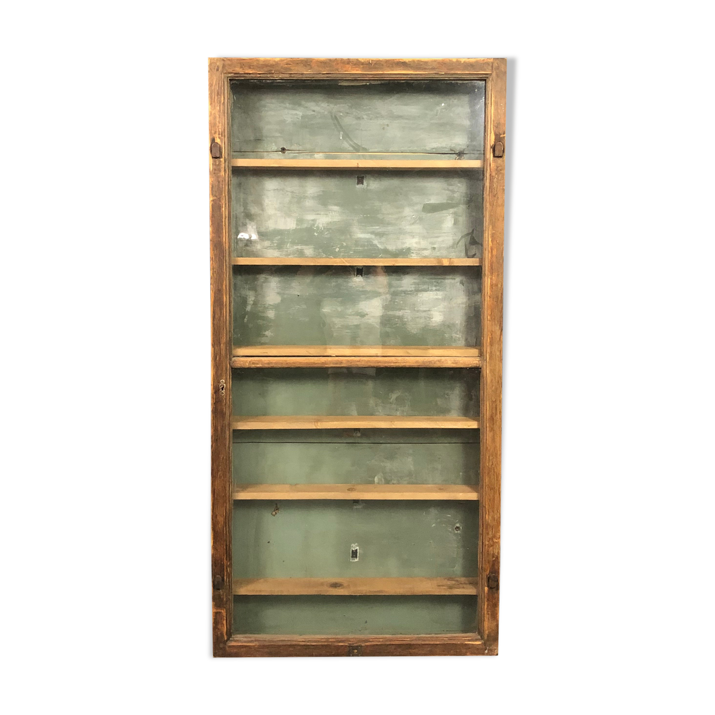 Ancienne vitrine de commerce en bois