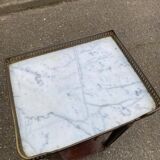 Louis XVI Napoleon III stool from the 19th century, white marble.