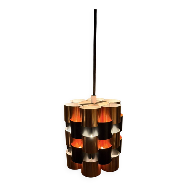 Lampe suspendue en laiton Coronell Elektro vintage de Werner Schou