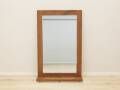 Danish solid mahogany mirror with slatted shelf, 1970s