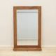 Danish solid mahogany mirror with slatted shelf, 1970s