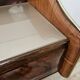Burl wood dressing table with double glass shelf