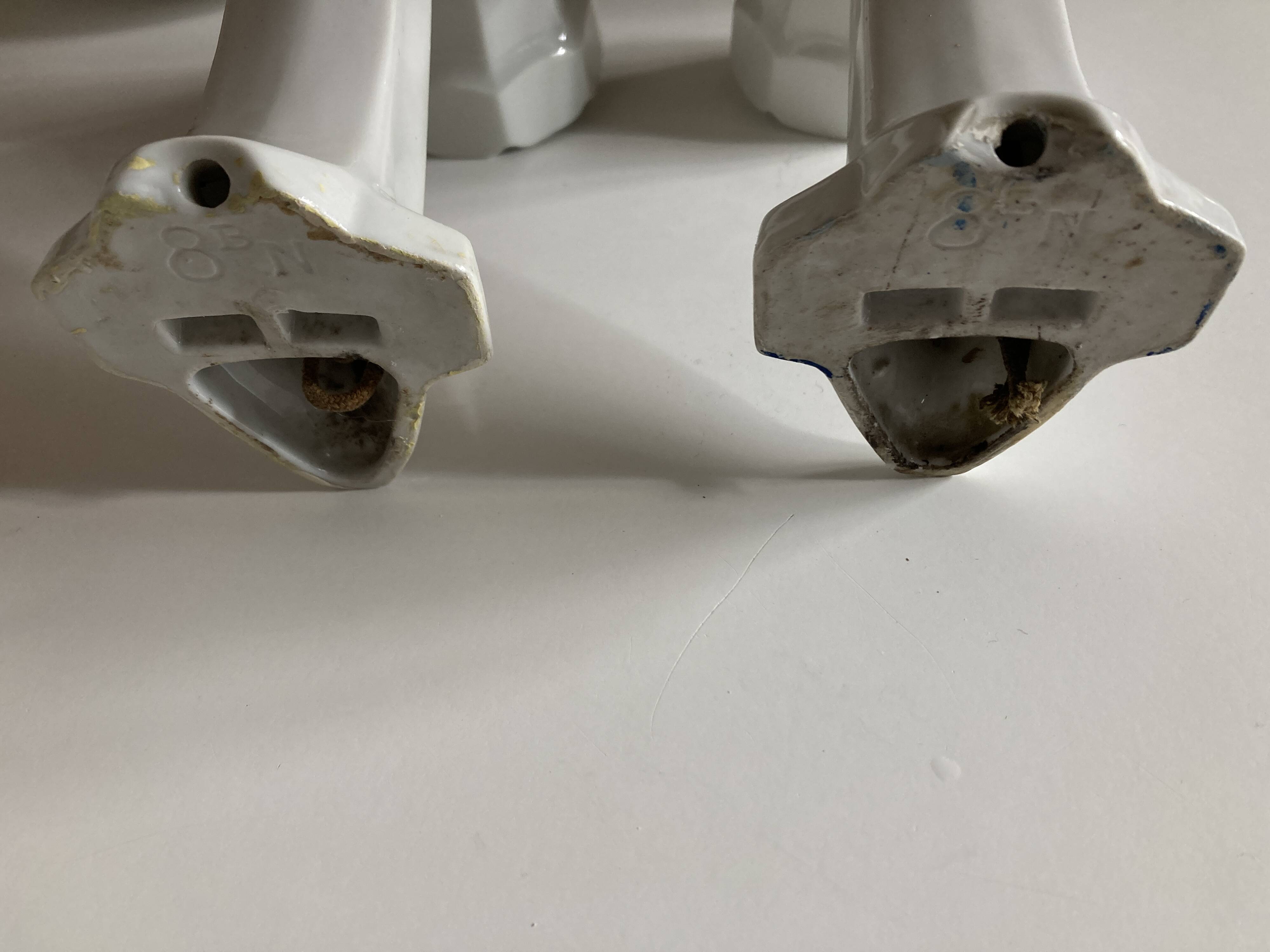 Pair of porcelain wall lights 1950 bathroom