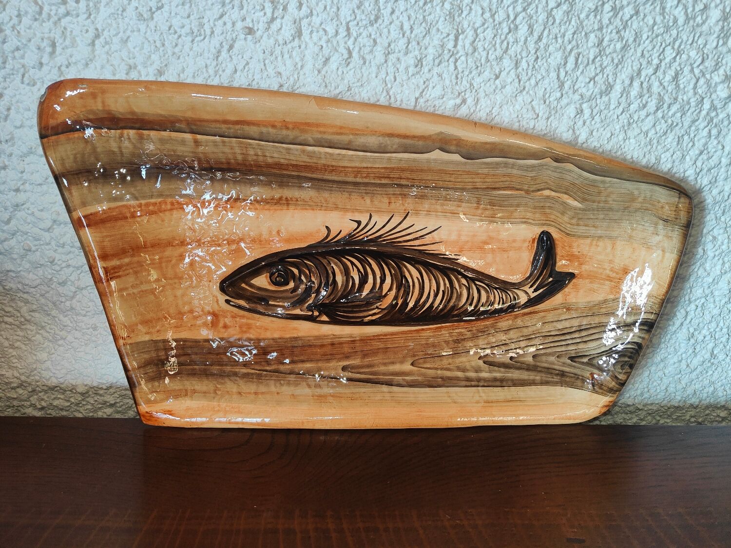 Faience fish dish by R. Delarue Desvres