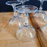 6 antique crystal champagne glasses