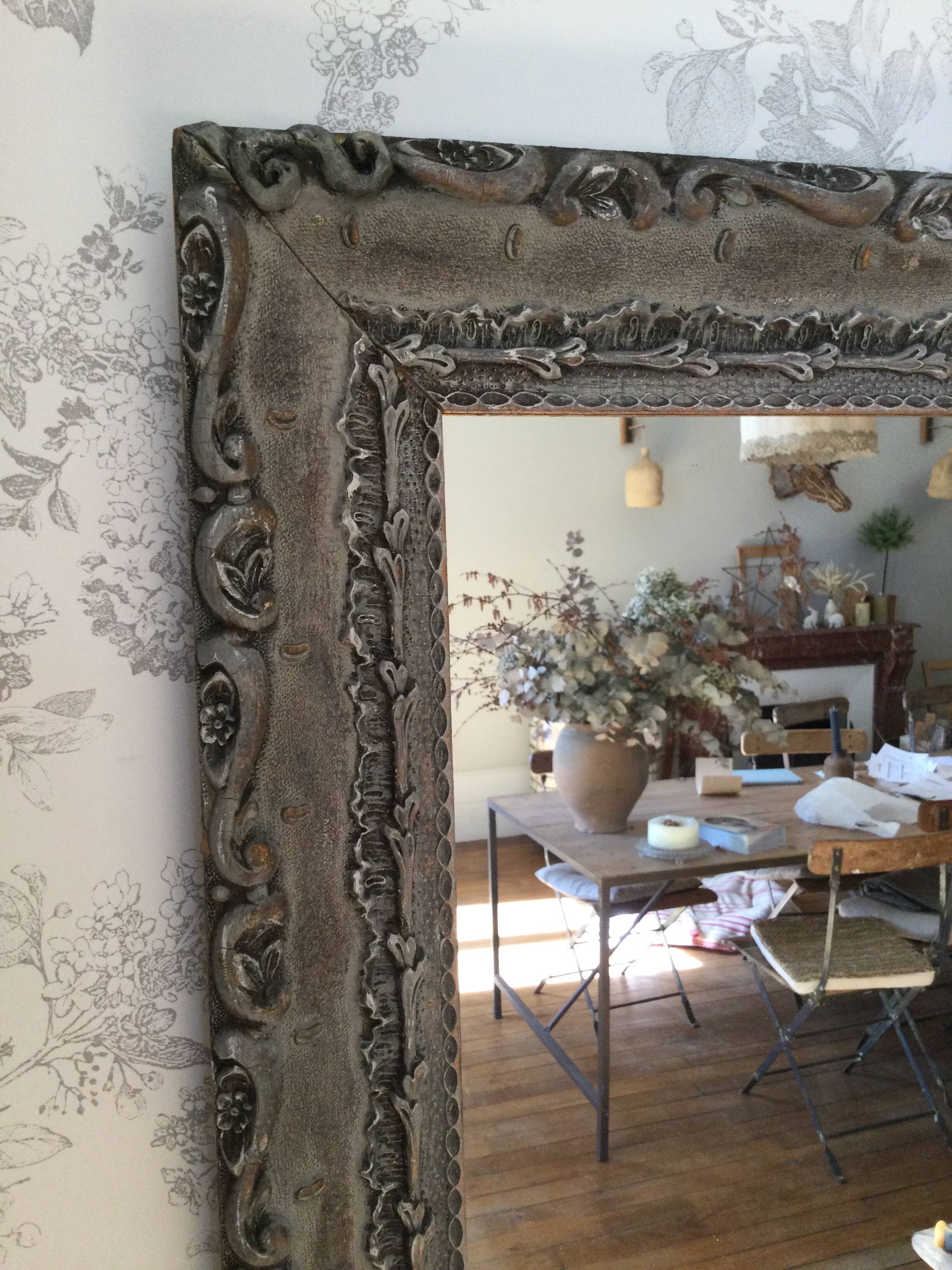 Antique patinated mirror