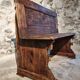 Antique French pine bench – circa 1920 – rustic church pew style