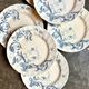 6 Gien ironstone dinner plates, "Rinceaux" service no. 1