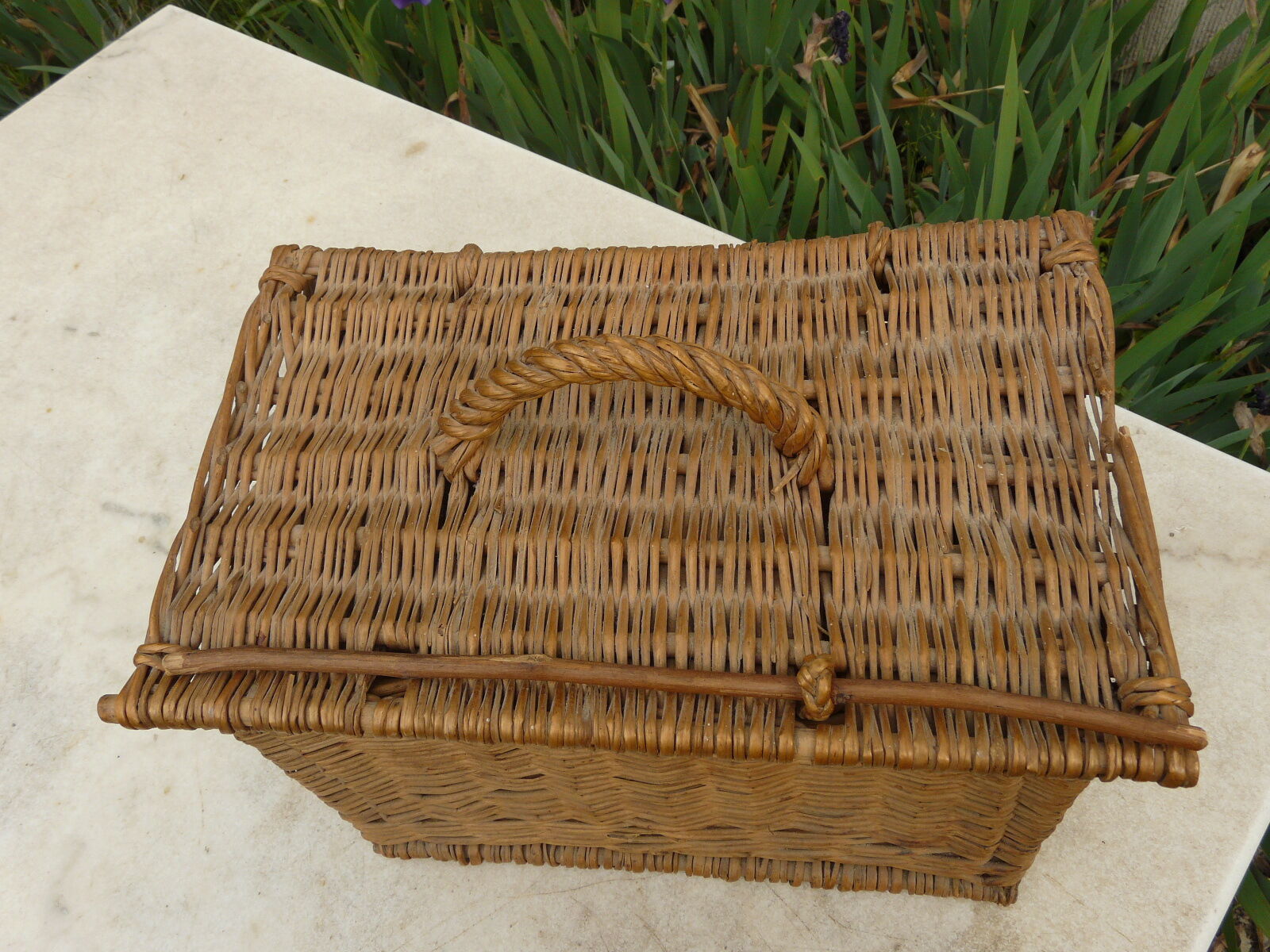 old vintage wicker basket for rabbit poultry