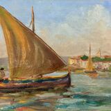 Ancient table, marine, oil on canvas year 70