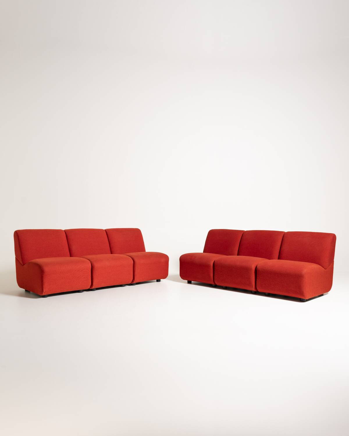 Modular Sofa in Red Fabric, Italy, 1970s