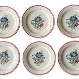 6 assiettes plates anciennes en faïence de gien