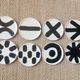 Set of 8 hand-painted dessert plates made by French Vallauris