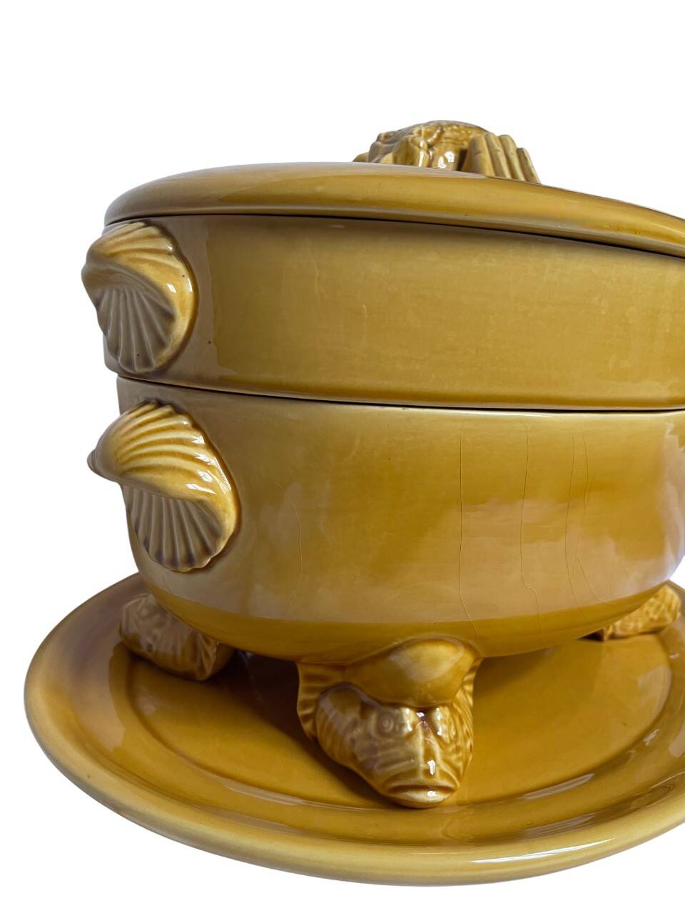 Fish kettle with lobster decoration in Proceram earthenware, 1970s