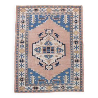 6x7 Pink & Blue Oushak Rug, 178x224Cm