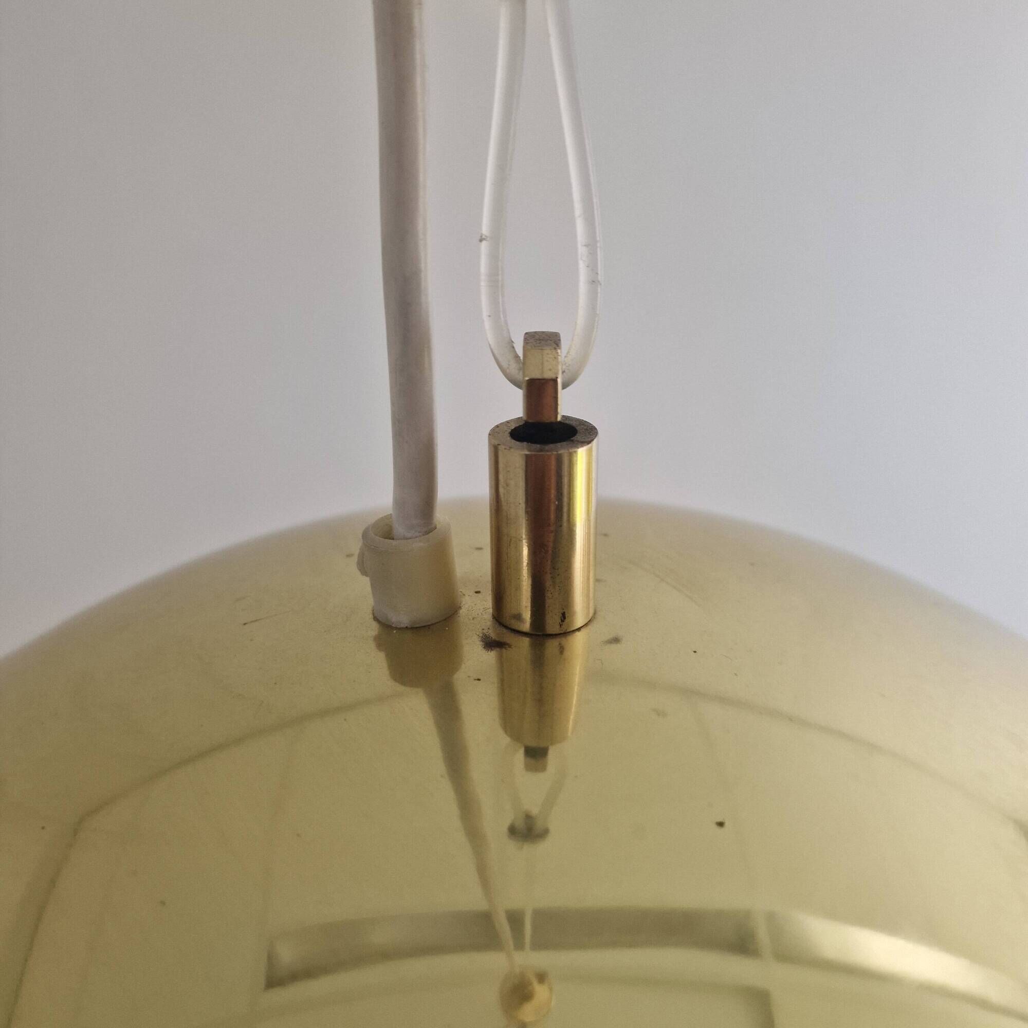 Adjustable Brass "Dome" Pendant Light by Vereinigte Werkstätten München 60s