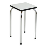 Vintage Retro Gray Formica Stool Chrome Plant Table Side Table