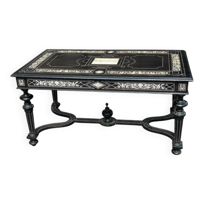 Grande table de milieu ou bureau travail Italien attribué à Ferdinand