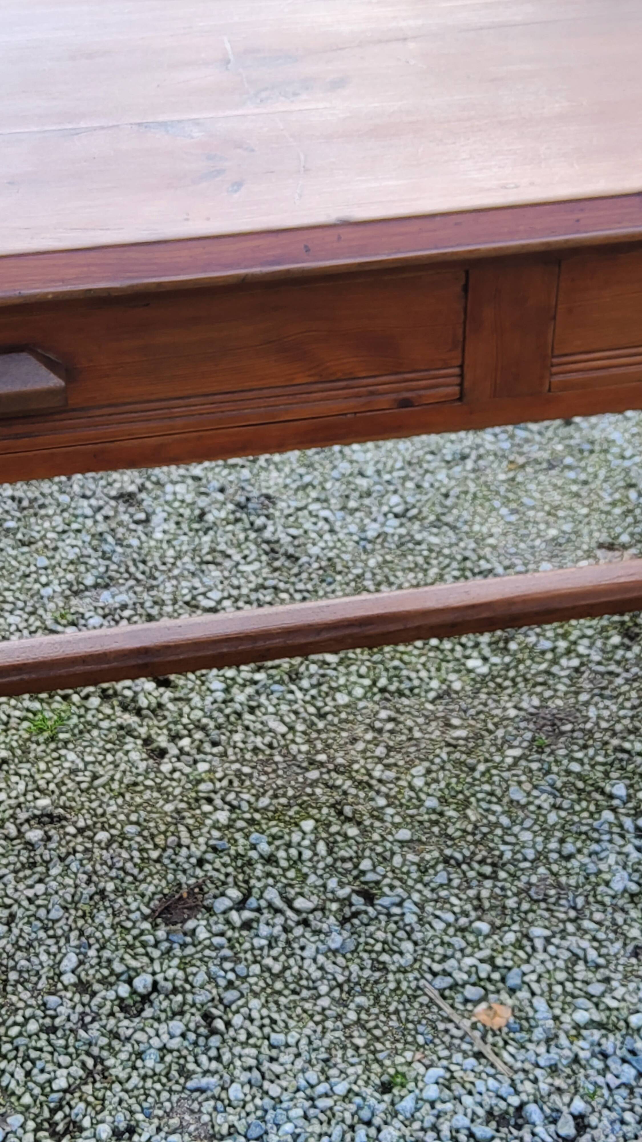 Farm table early 20th century 3 spacer drawers 180cm
