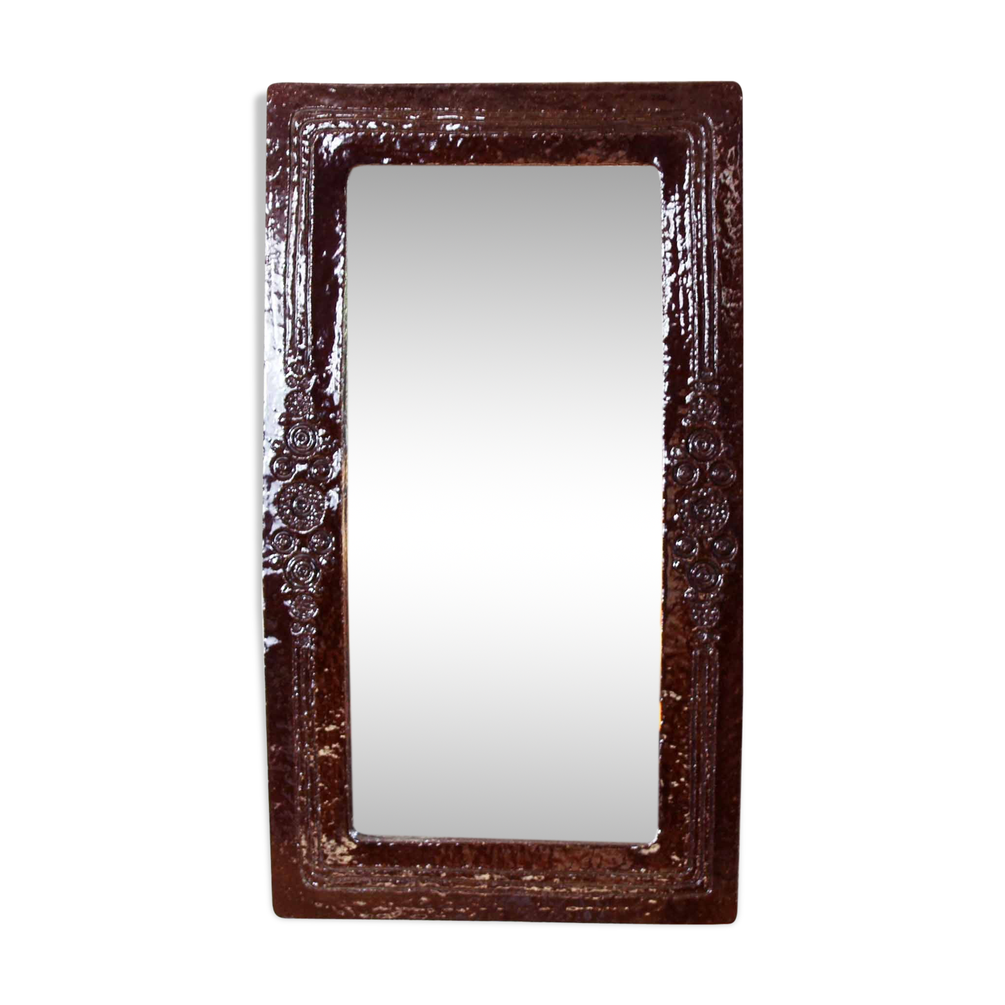1960s ceramic mirror - 80x45cm