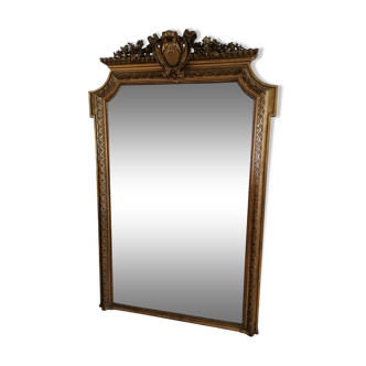 Miroir époque XIX style Louis XV 200 x 1m32 doré
