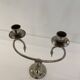 Silver Plated Pair Double Swan Candelabra Candleholders Sculptural 1970s