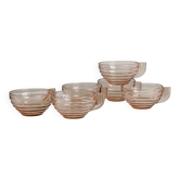 Tasses en verre épais vieux rose
