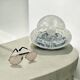 Vintage Space Age UFO Flush Mount Light Fixture with Spotted Glass Shade, 1960s