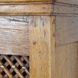 Antique oak bread cabinet from the late 17th century with working locks