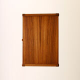 Table de chevet scandinave vintage en teck avec étagère