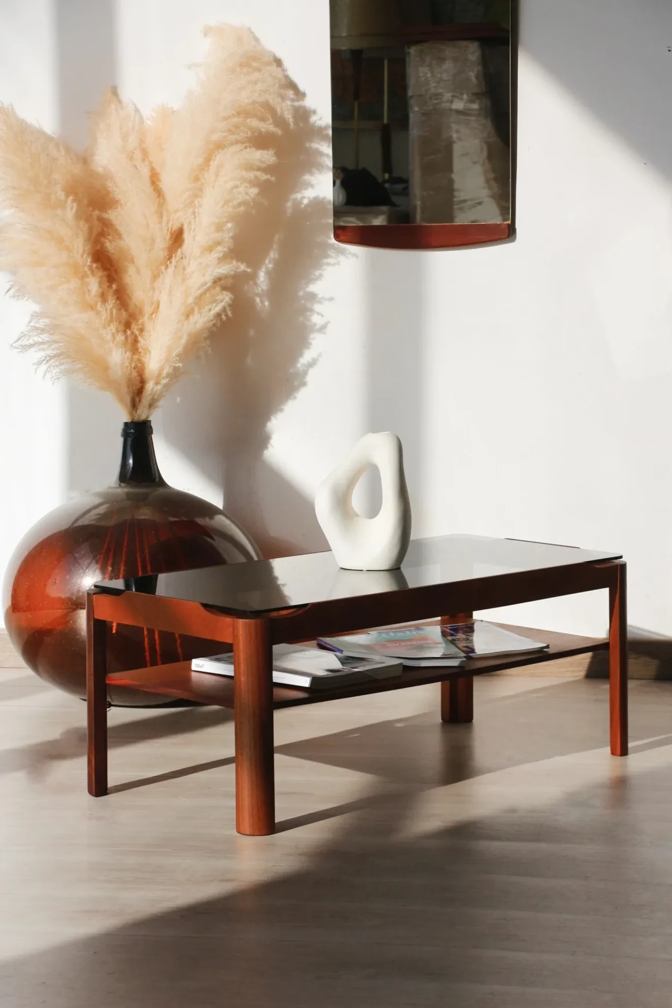 Vintage rectangular coffee table – Solid teak – Myer