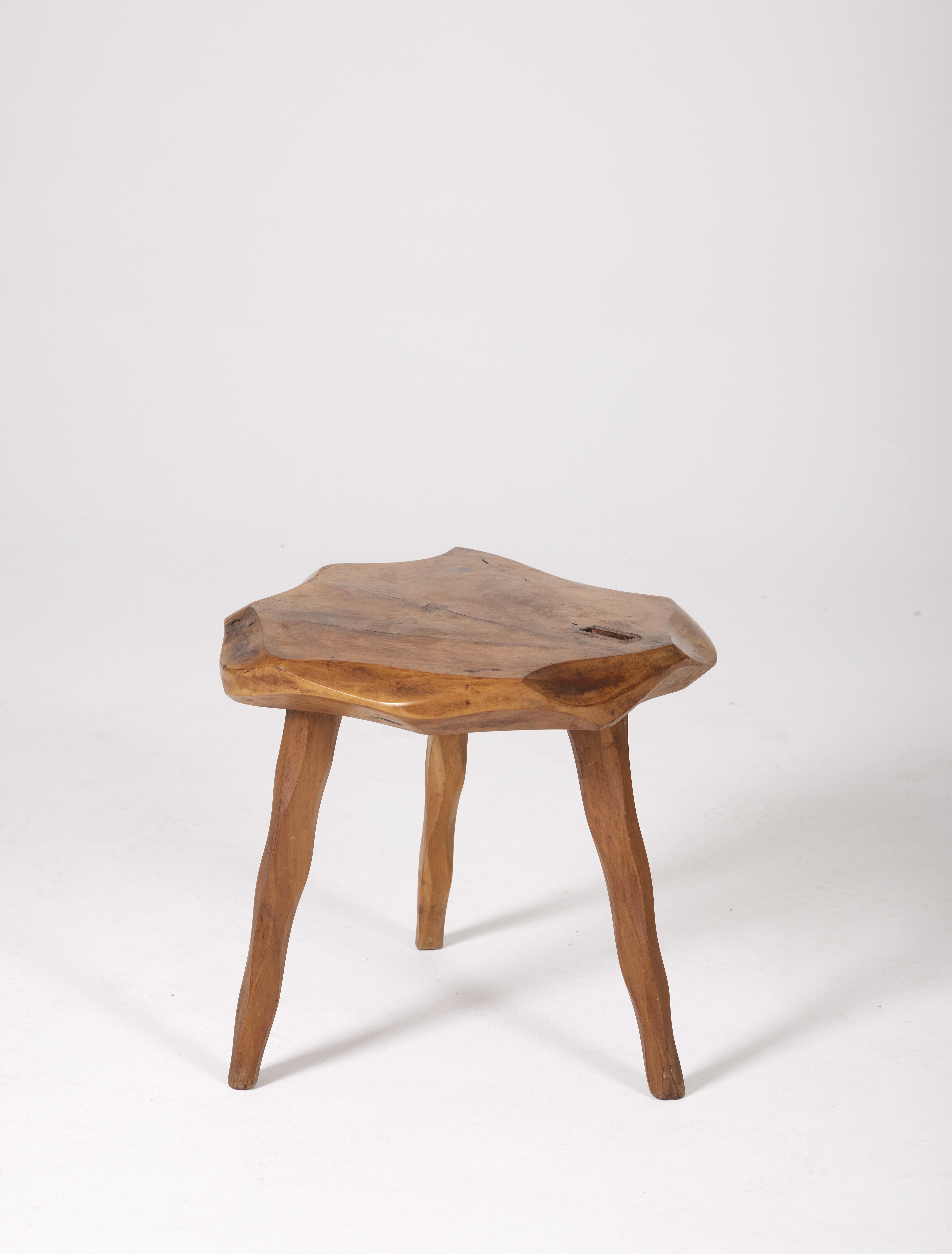 Brutalist tripod stool 1950s
