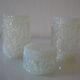 3 pots verre opalescent 60's geoffrey baxter