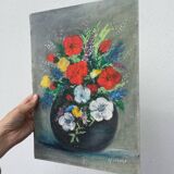 Tableau bouquet de fleurs peinture