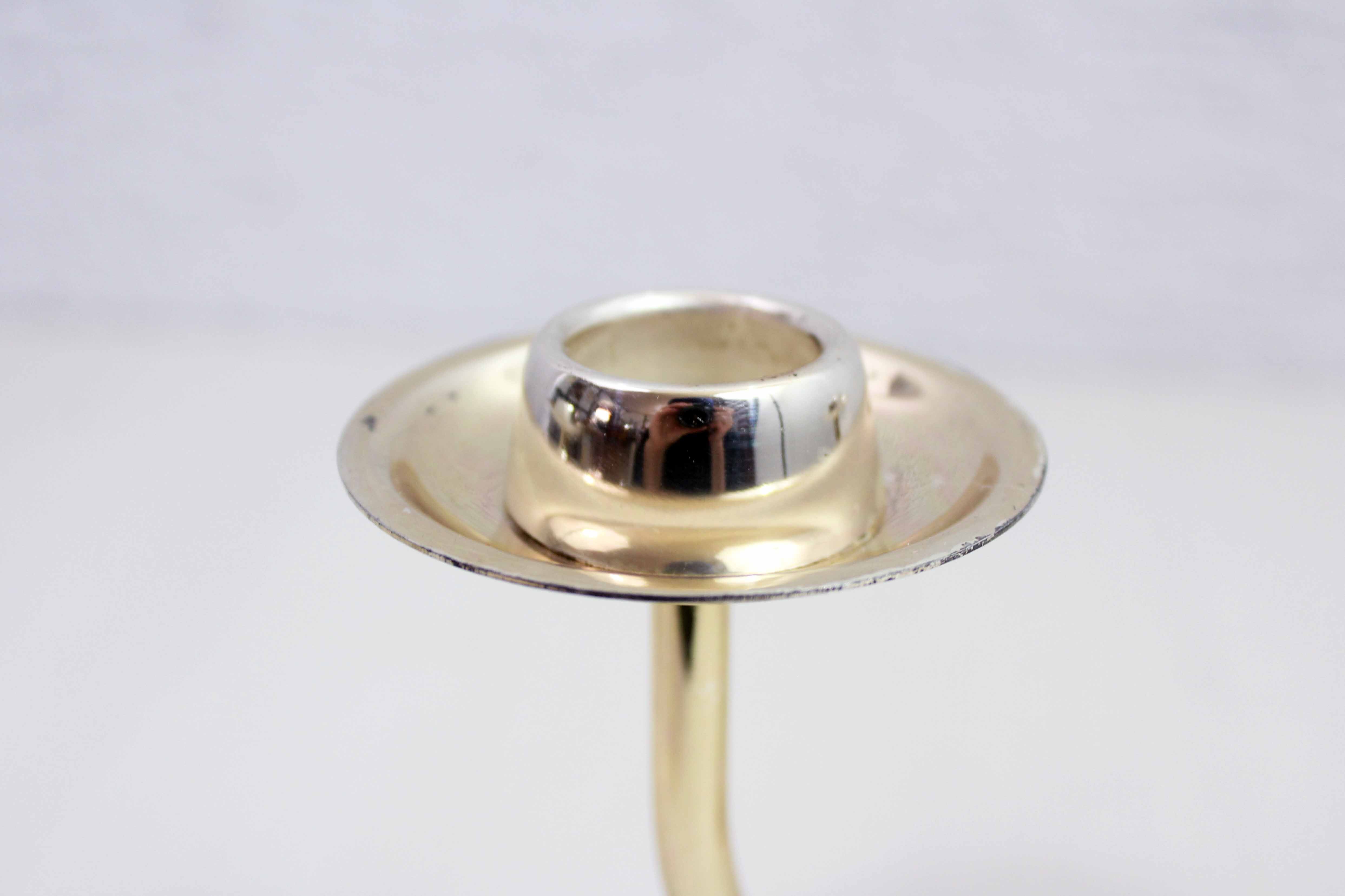 Silver metal candle holder