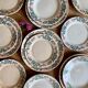 Set of 6 old flat plates model Cécile de HBCM