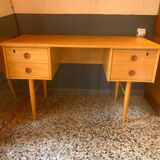 Scandinavian-style desk in light wood