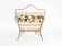 Extraordinary mid-century newspaper and magazine rack with a gilded metal