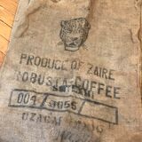 Robusta Zaire coffee bag leopard head burlap