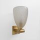 Pair of Murano Pulegoso Glass and Brass Wall Sconces, Italy