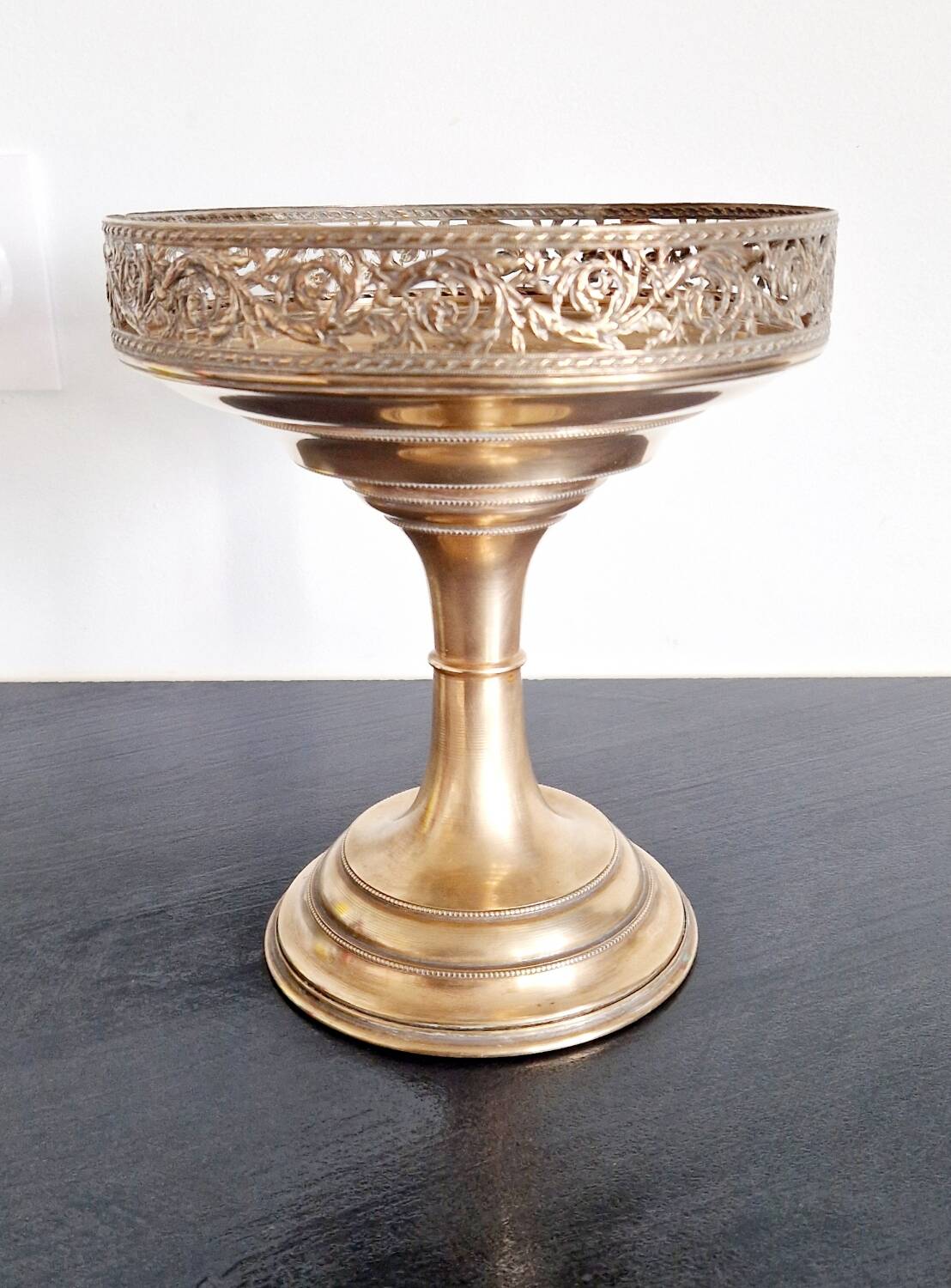 Gold-plated metal footed cup from the early 20th century