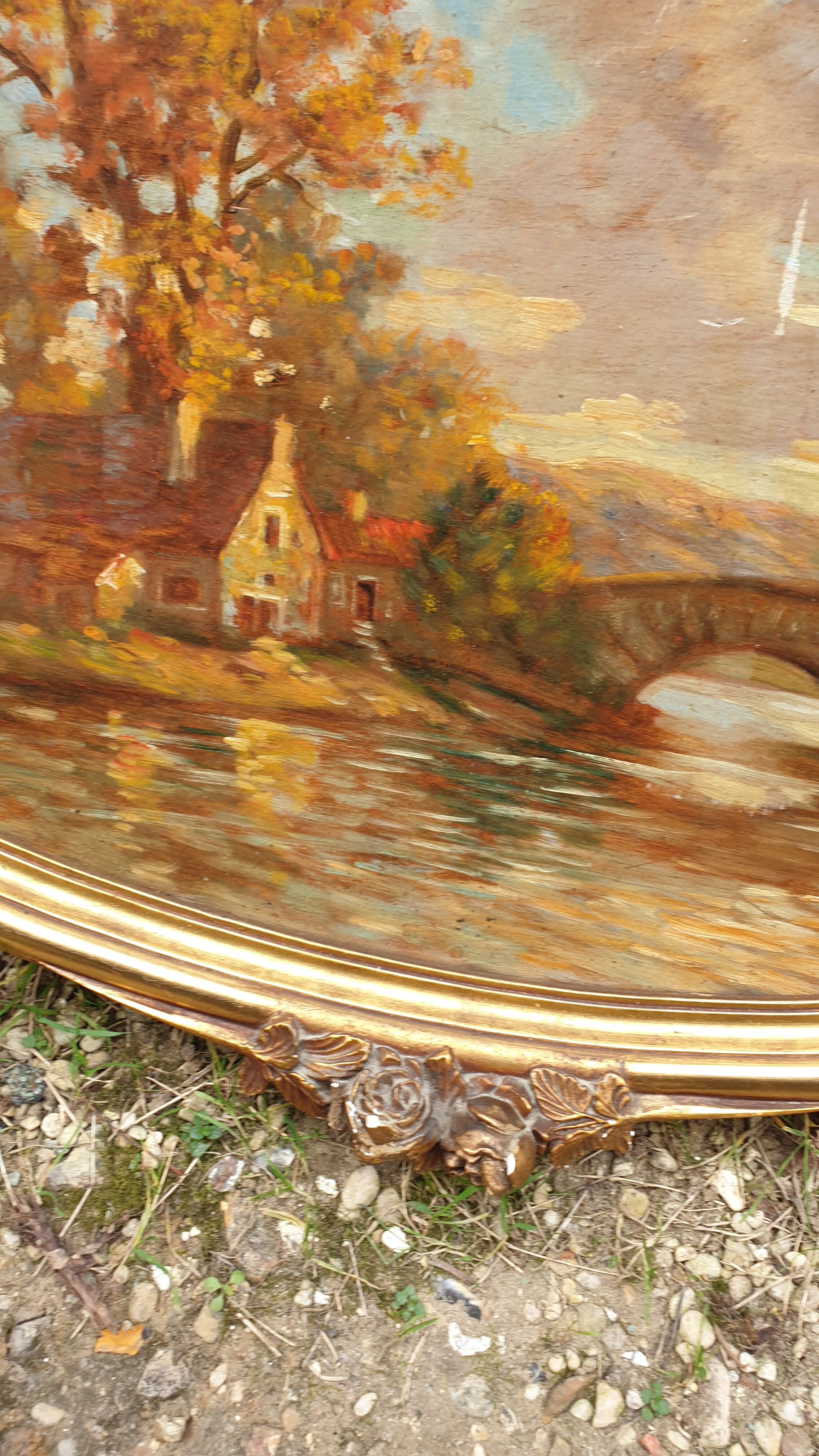 Huile sur panneau art déco